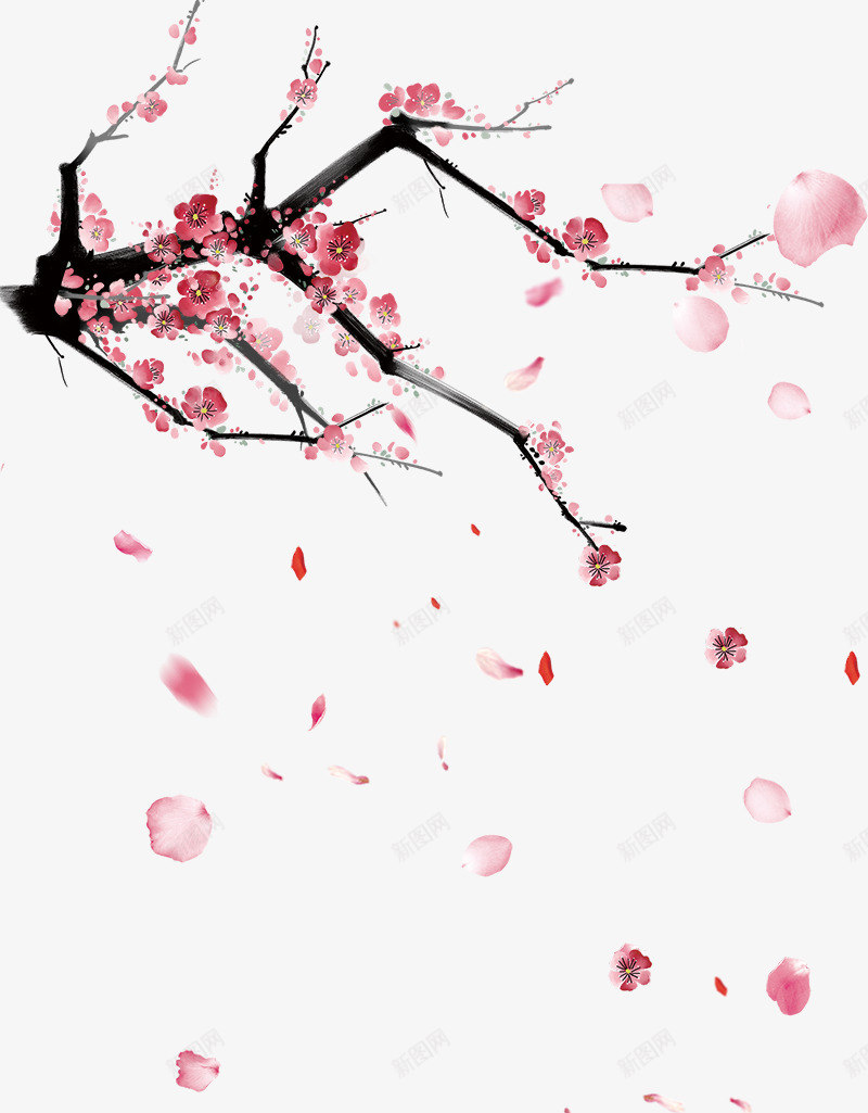 2018年狗年中国风新春腊梅psd免抠素材_88icon https://88icon.com 2018年狗年 喜庆 新年 新年快乐 新春腊梅 欢度新春