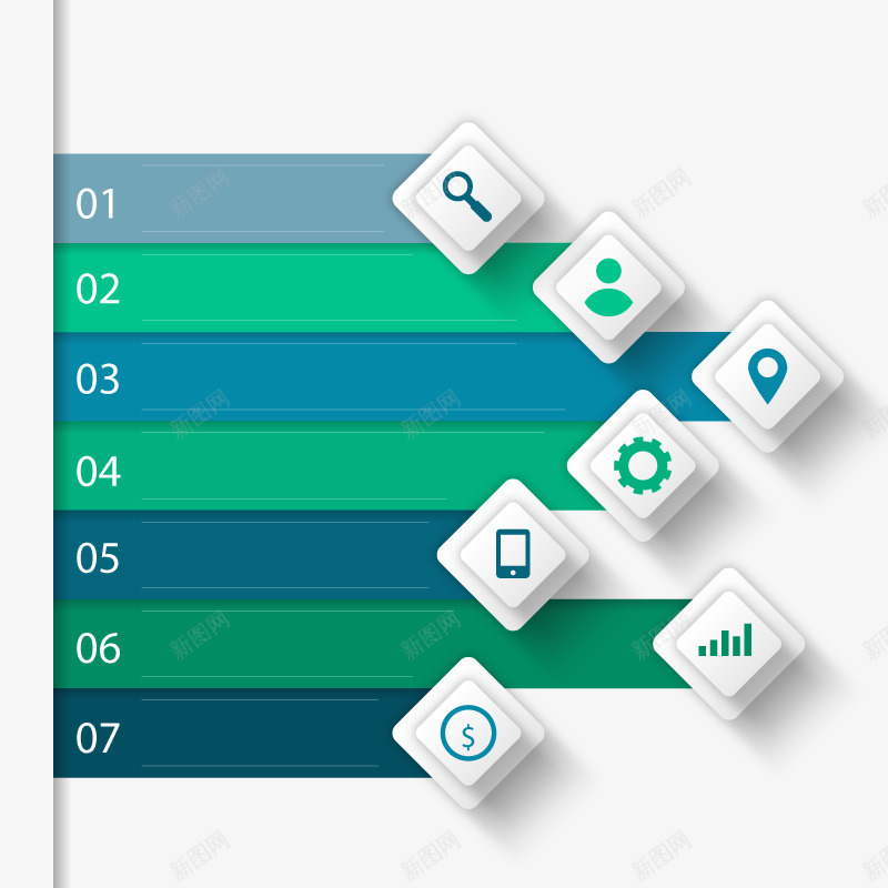 PPT步骤图png免抠素材_88icon https://88icon.com 123 PPT素材 蓝色 金融