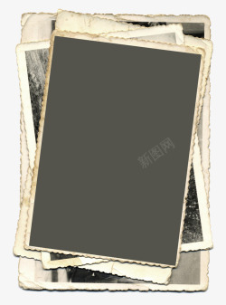照片相框一叠做旧黑白相片纸高清图片