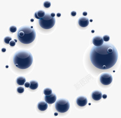 蓝色圆球体抽象图案素材