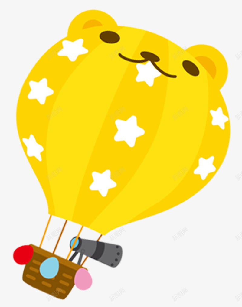 热气球熊png免抠素材_88icon https://88icon.com 卡通手绘 国庆PNG 国庆节 小熊气球 抓气球的熊 热气球 黄色熊