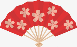 中国风扇子花朵装饰素材