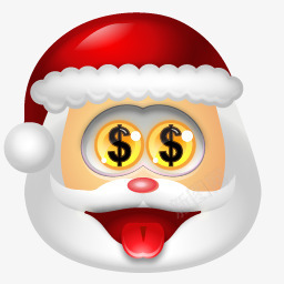 圣诞老人爱钱表情图标图标