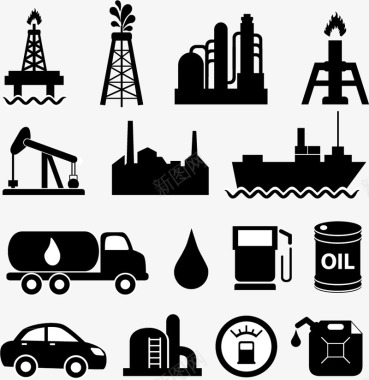 模板图表能源化工石油制造行业等图标图标