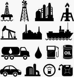 能源化工石油制造行业等图标图标