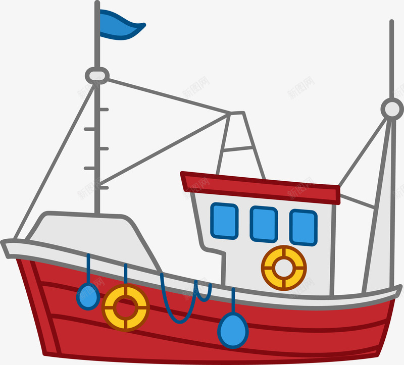 红色卡通渔船png免抠素材_88icon https://88icon.com 卡通 帆船 手绘 木船 水上工具 渔船 渔船插图 渔船矢量 红船 红色 船 轮船