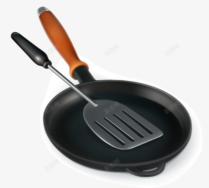 锅铲子png免抠素材_88icon https://88icon.com 家用电器 平面设计 铲子 锅