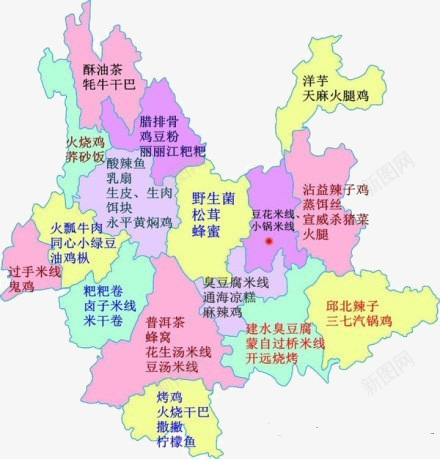 城市地图png免抠素材_88icon https://88icon.com 云南 地图 地理位置 美食地图 色块