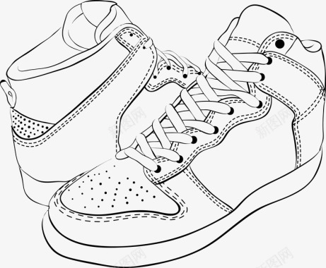 运动鞋手绘运动鞋图标图标