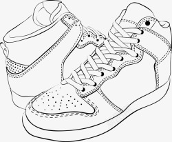 运动鞋素描手绘运动鞋图标高清图片