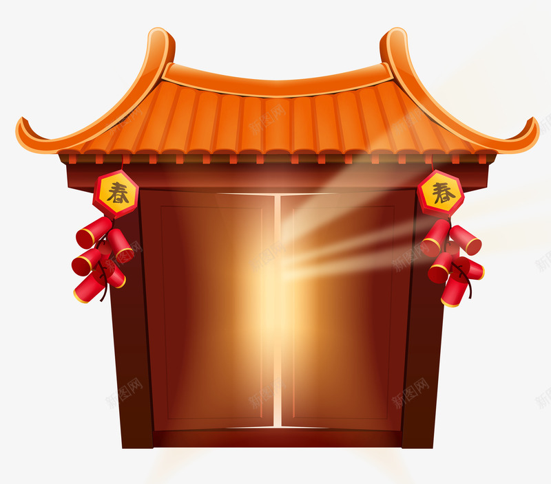 中国风对称建筑png免抠素材_88icon https://88icon.com 对称 屋檐 建筑 房子