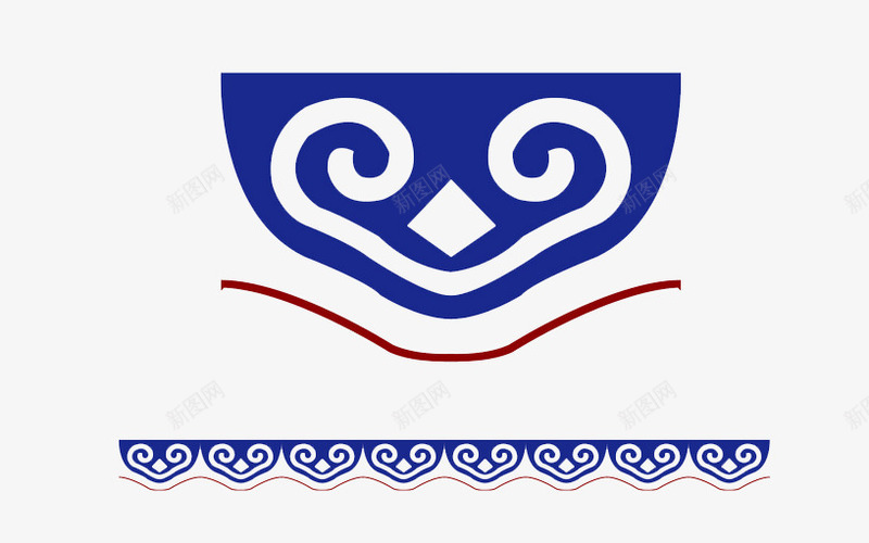 蓝色蒙古装饰图案png免抠素材_88icon https://88icon.com 蒙古 蒙古图案 蒙古花纹 蓝色 装饰