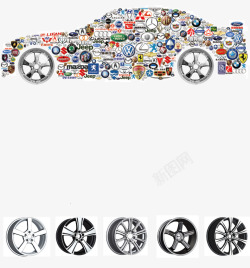 汽车轮毂X展架汽车名片高清图片