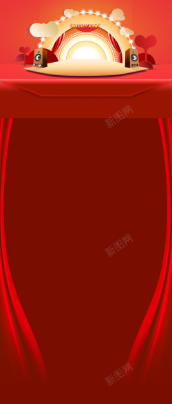 天猫双十二艺术字红色店铺背景高清图片