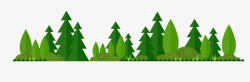 森林树木集合卡通手绘绿色森林高清图片