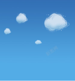 装饰白云手绘卡通天空白云装饰高清图片