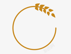 麦子黄色清新简约麦穗扁平化花环矢量图高清图片
