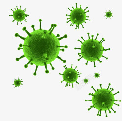 医用研究手绘绿色生物细胞高清图片