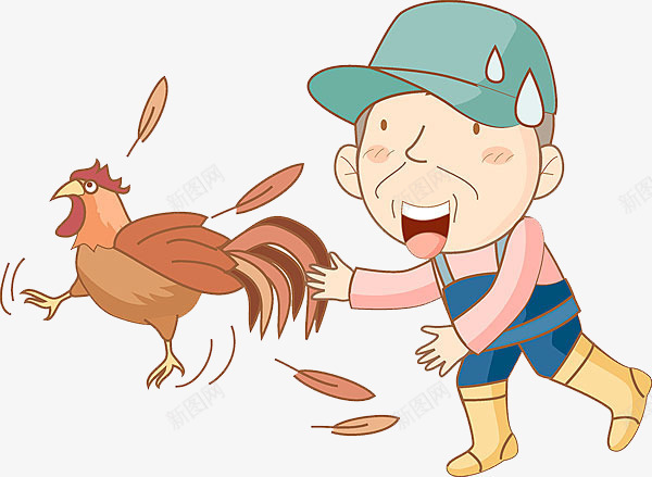 一个在抓公鸡的人png免抠素材_88icon https://88icon.com 卡通手绘 尴尬 尴尬卡通 无奈的表情 流汗的人 窘迫 脸红