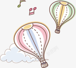 彩色热气球横幅商务场景插画高清图片