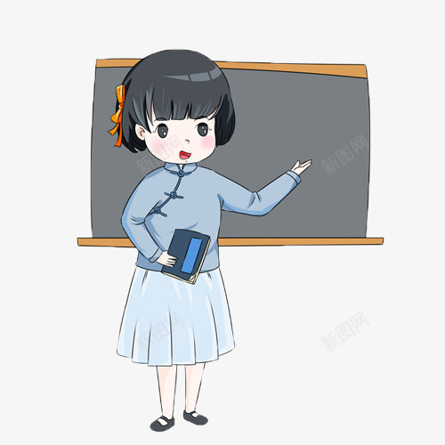 教师节卡通psd免抠素材_88icon https://88icon.com 书本 头像 女老师 民国服装 老师上课