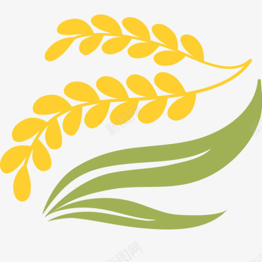 成熟麦穗矢量图形成熟麦子标插画矢量图图标图标