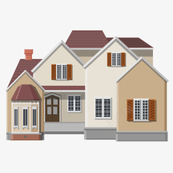 住宅房子精致的房屋矢量图高清图片