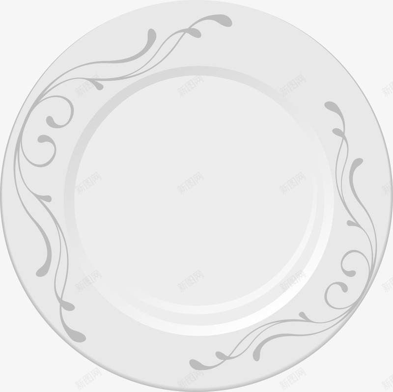 白色花纹圆盘png免抠素材_88icon https://88icon.com 圆盘 清新 白色 盘子 简约 花纹 装饰图案 餐具 餐饮