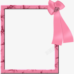 粉色彩带装饰相框素材