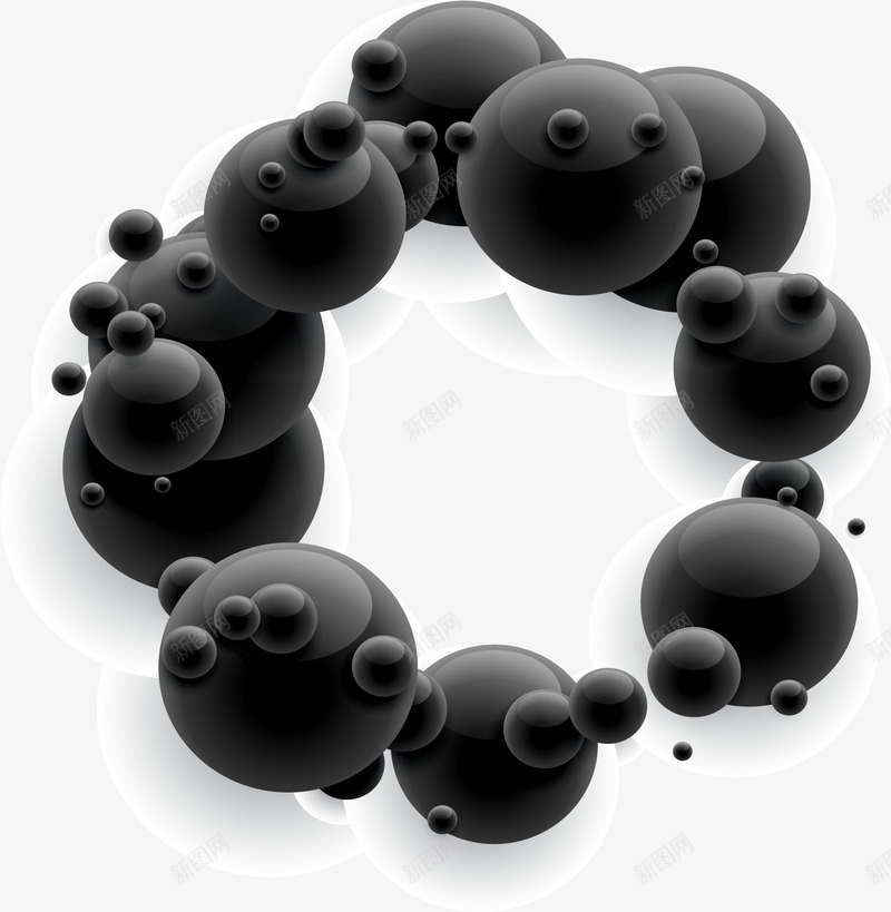 黑色发光球体边框png免抠素材_88icon https://88icon.com 几何结构 球体 球体标题框 黑色
