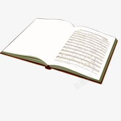 翻看的书本空白页和写满文字的扉页素材
