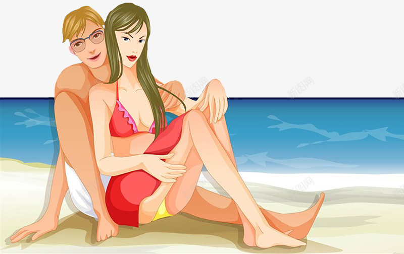 沙滩上的情侣png免抠素材_88icon https://88icon.com 沙滩 沙滩上度蜜月 沙滩上的人 沙滩休息 沙滩旅游 海边沙滩