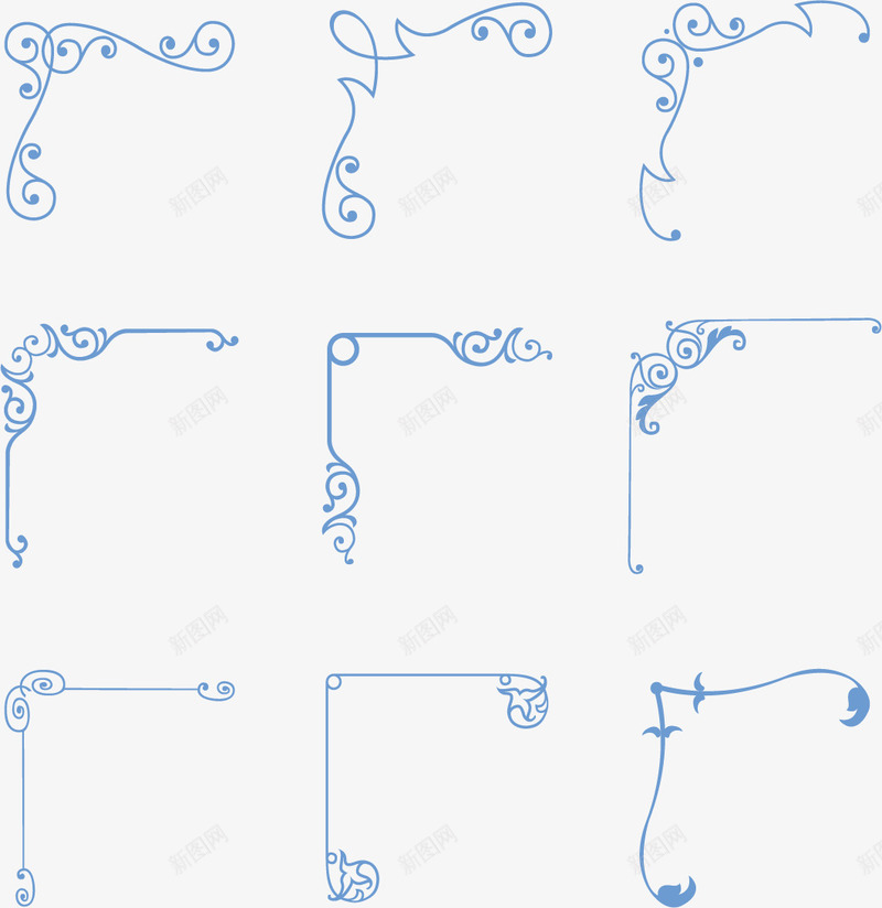 蓝色复古封面页脚页眉矢量图eps免抠素材_88icon https://88icon.com 复古 复古花纹 封面边框 欧式花纹 欧式花藤 矢量图 矢量素材 蓝色 页眉 页眉绿色 页脚