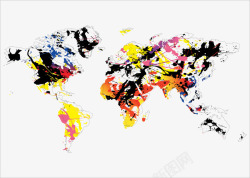五彩缤纷的世界地图素材