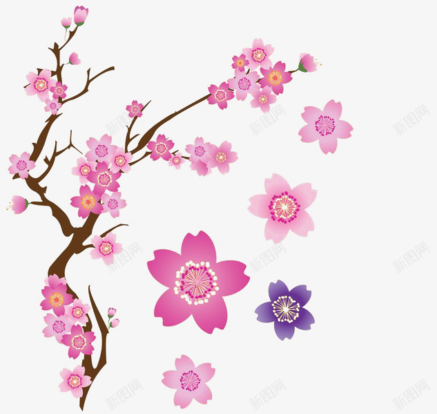 梅花飘落png免抠素材_88icon https://88icon.com 免费下载 梅花 梅花瓣 梅花矢量图