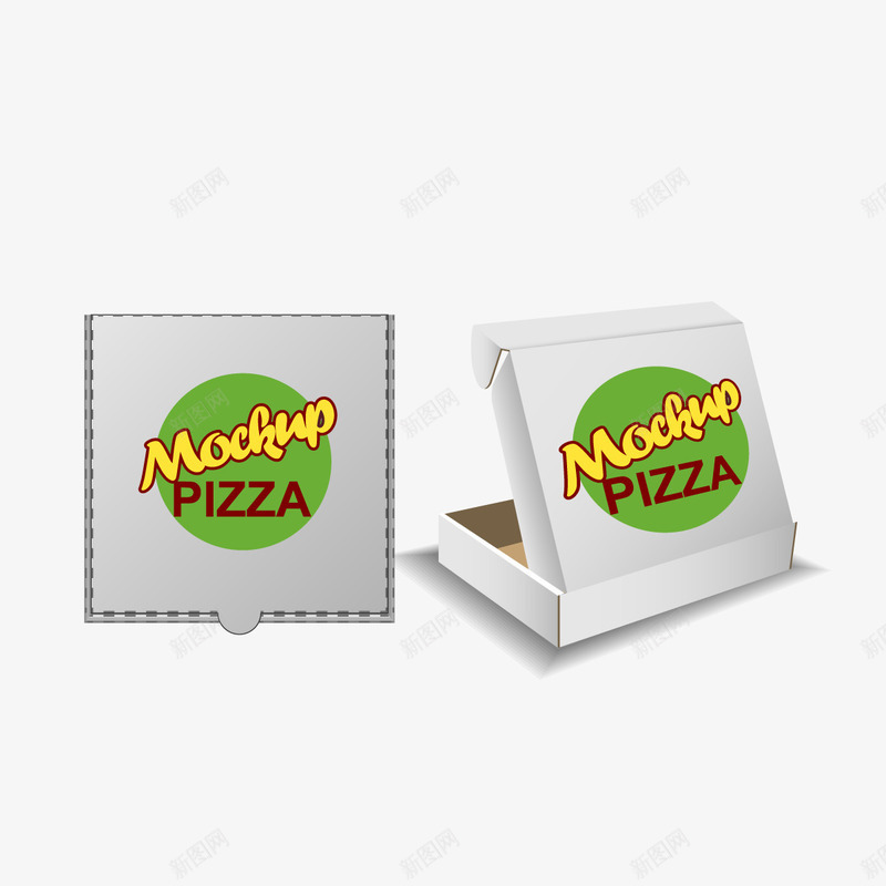 披萨盒png免抠素材_88icon https://88icon.com 包装 快餐盒 盒子 绿色 飞机盒
