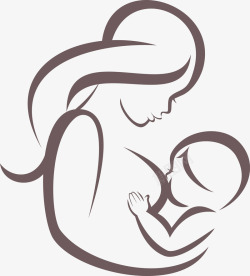 母亲抱婴儿时尚线性家庭人物绘画矢量图图标高清图片
