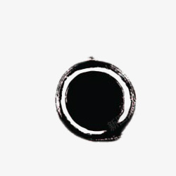 黑色水墨毛笔圈装饰元素素材