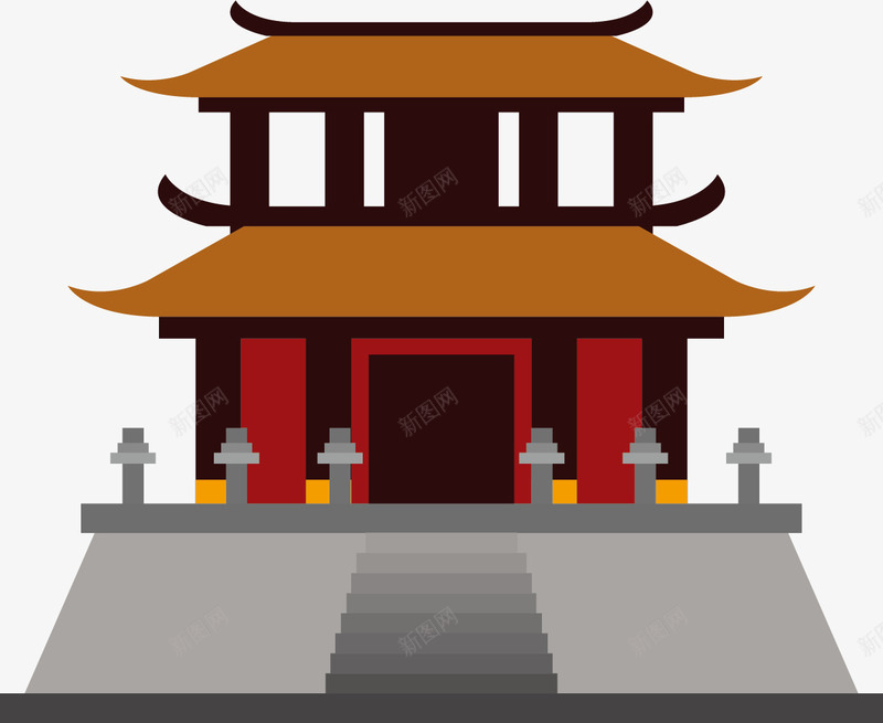 高台卡通风格祭祀建筑矢量图eps免抠素材_88icon https://88icon.com 中国特色 古代建筑 古典风格 祭祀 高台 矢量图