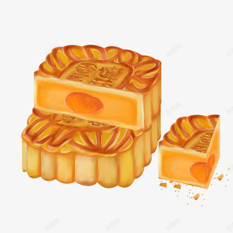 手绘中秋节蛋黄月饼糕点png免抠素材_88icon https://88icon.com 中秋节 手绘 蛋黄 月饼 糕点 装饰
