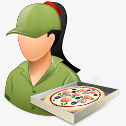 送披萨外卖的女孩图标图标