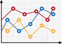 彩色折线图素材