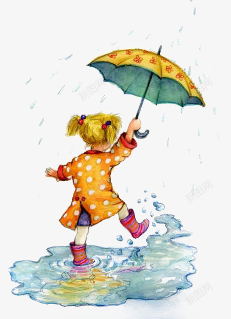 打伞的小孩png免抠素材_88icon https://88icon.com 下雨 卡通 复古 小孩 手绘 打伞 插画 雨伞
