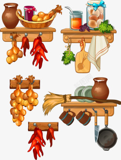 卡通厨房用品素材