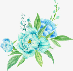 花朵简图蓝色装饰花朵高清图片