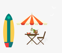 沙滩卡通海报素材