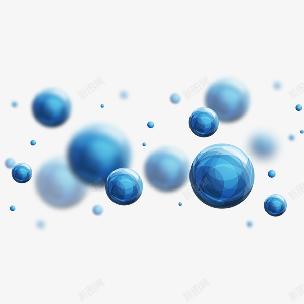 三维立体蓝色球png免抠素材_88icon https://88icon.com 三维 漂浮球 生物 科技 背景