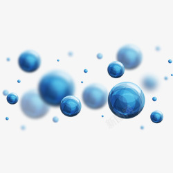 生物微球三维立体蓝色球高清图片