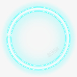 灯管发光蓝色发光霓虹框灯图标高清图片