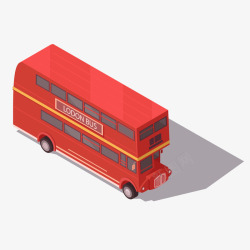 立体汽车红色双层巴士矢量图素材